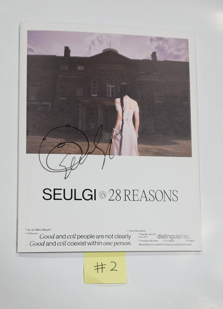 SEULGI (of Red velvet) "28 Reasons" - Hand Autographed(Signed) Promo Album - HALLYUSUPERSTORE