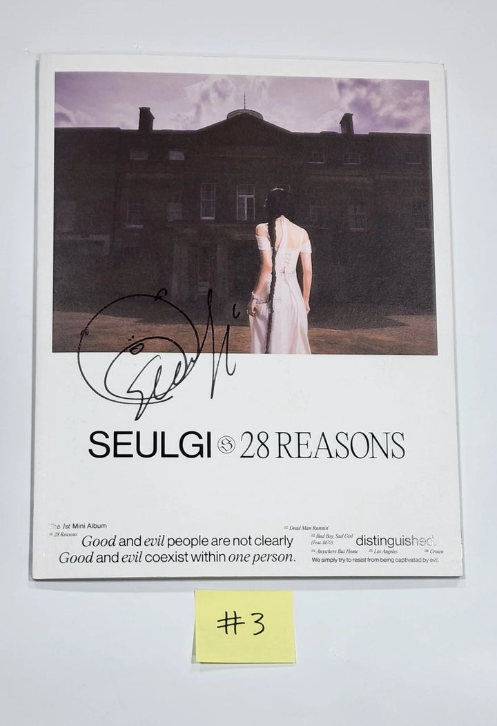 SEULGI (of Red velvet) "28 Reasons" - Hand Autographed(Signed) Promo Album - HALLYUSUPERSTORE