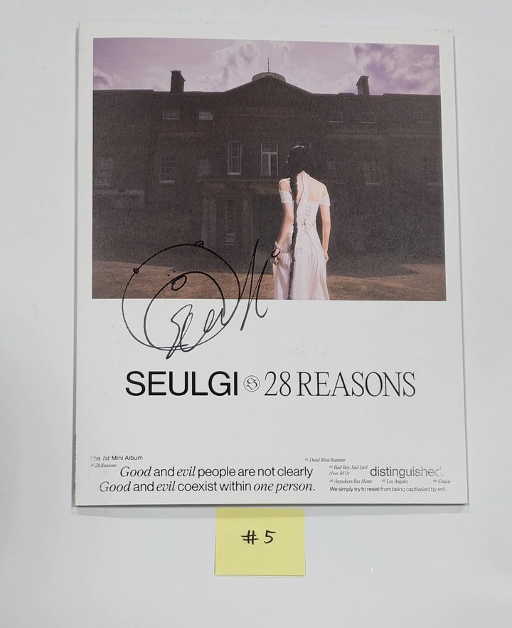SEULGI (of Red velvet) "28 Reasons" - Hand Autographed(Signed) Promo Album - HALLYUSUPERSTORE