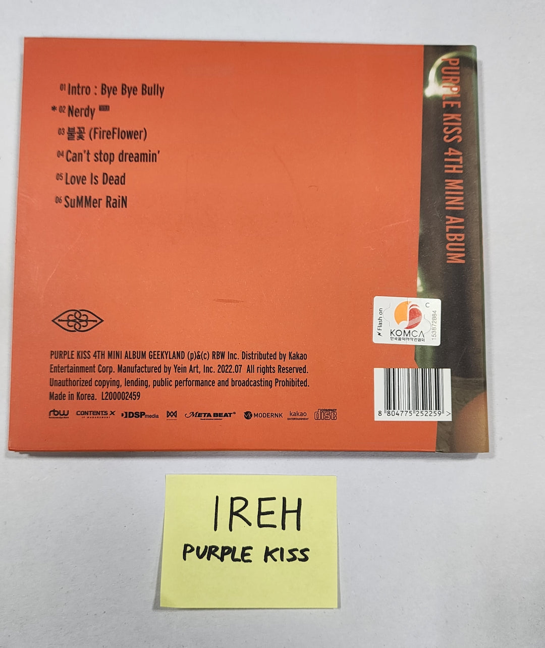 IREH (of Purple Kiss) 미니 4집 – 친필 사인(사인) 폴라로이드 &amp; 앨범 