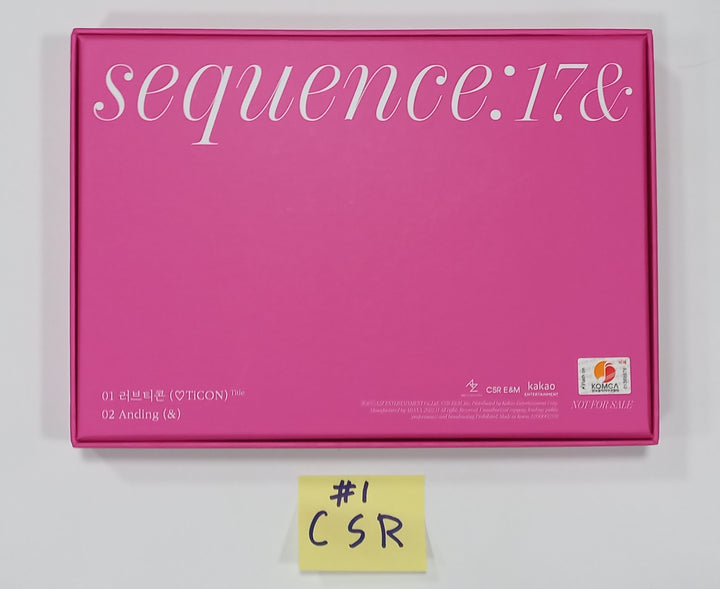 CSR "Sequence : 17&amp;" 1st Single Album - 친필 사인(사인) 프로모 앨범