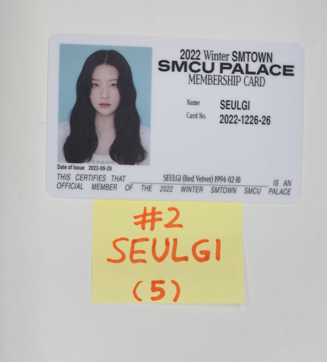 Redvelvet  "2022 Winter SMTOWN : SMCU PALACE" - Official Photocard [Membership Card Ver.] (Restocked 1/5)