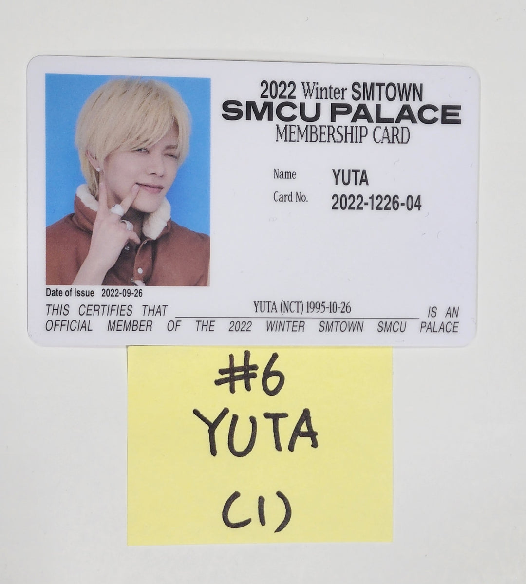 NCT 「2022 Winter SMTOWN : SMCU PALACE」 - オフィシャルフォトカード [会員カード版]