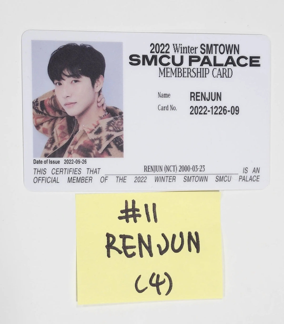 NCT "2022 Winter SMTOWN : SMCU PALACE" - Official Photocard [Membership Card Ver.]