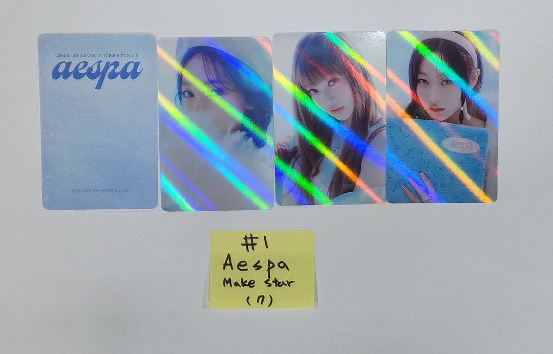 Aespa 2023 Season's Greetings - Makestar Pre-Order Benefit Hologram Photocards Set (4EA), Photo