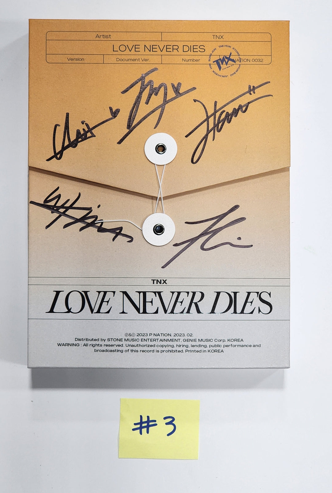 TNX "Love Never Dies" - 친필 사인(서명) 프로모 앨범