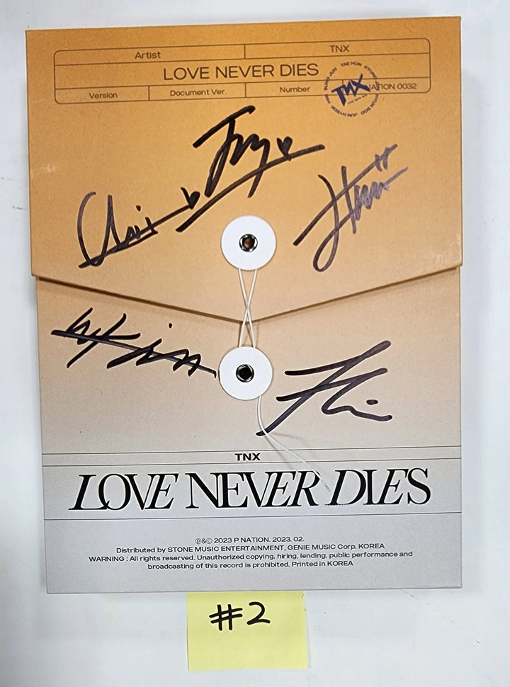 TNX "Love Never Dies" - Hand Autographed(Signed) Promo Album - HALLYUSUPERSTORE