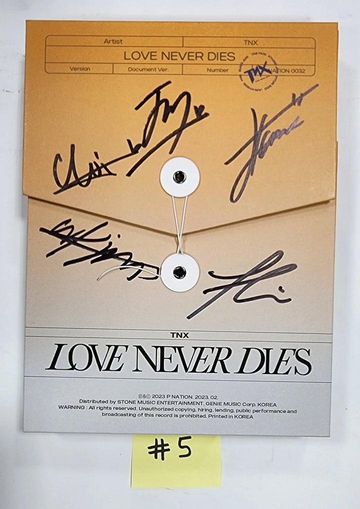TNX "Love Never Dies" - Hand Autographed(Signed) Promo Album - HALLYUSUPERSTORE