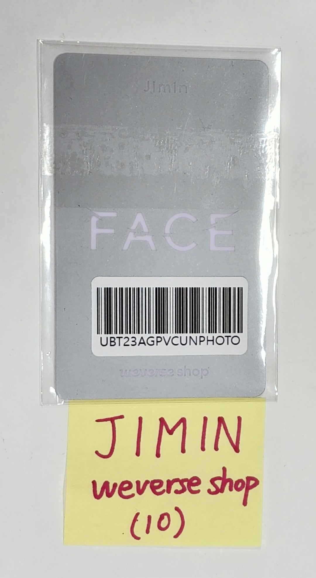 Jimin (Of BTS) "FACE" - Weverse Shop Pre-Order Benefit PVC Photocard