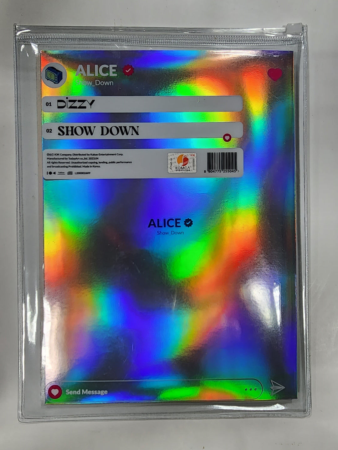 ALICE "SHOW DOWN" - Hand Autographed(Signed) Promo Album