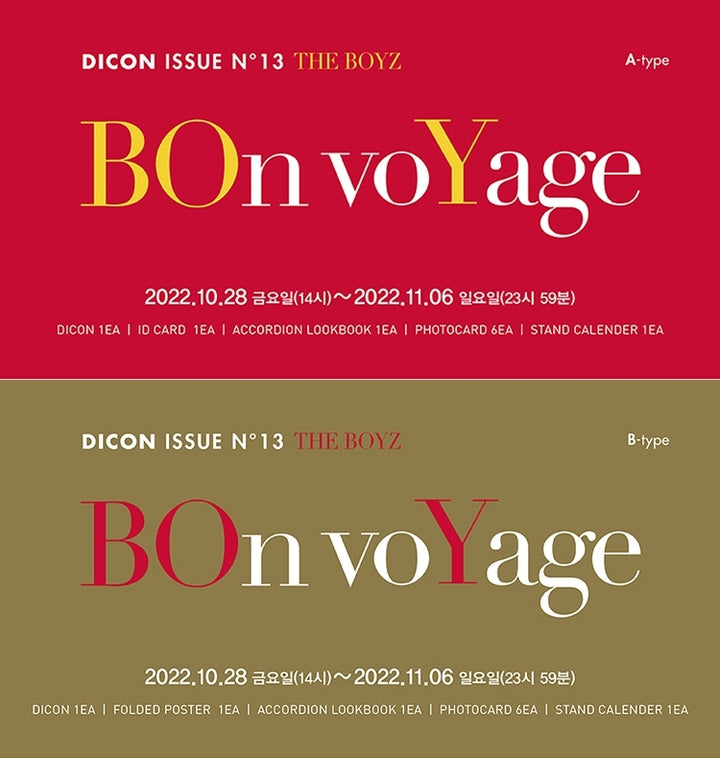 DICON ISSUE N.13 THE BOYZ BOn voYage [ Choose Member, Type ]