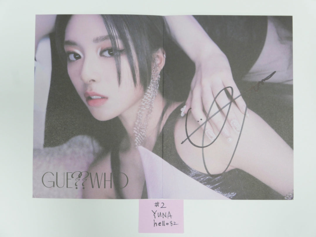 Itzy 'Guess Who' - Hand Autographed(Signed) Mini Folded Poster