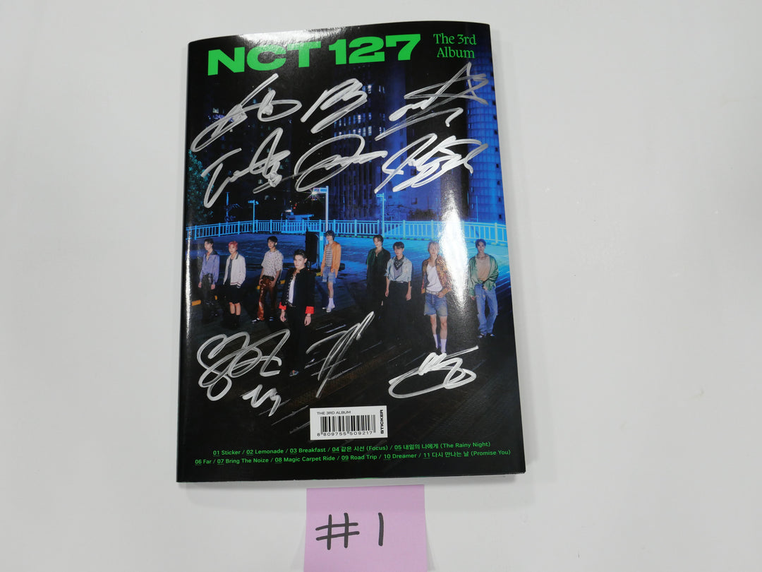 NCT 127 "Sticker" 3rd Album - Hand Autographed(Signed) Promo Album