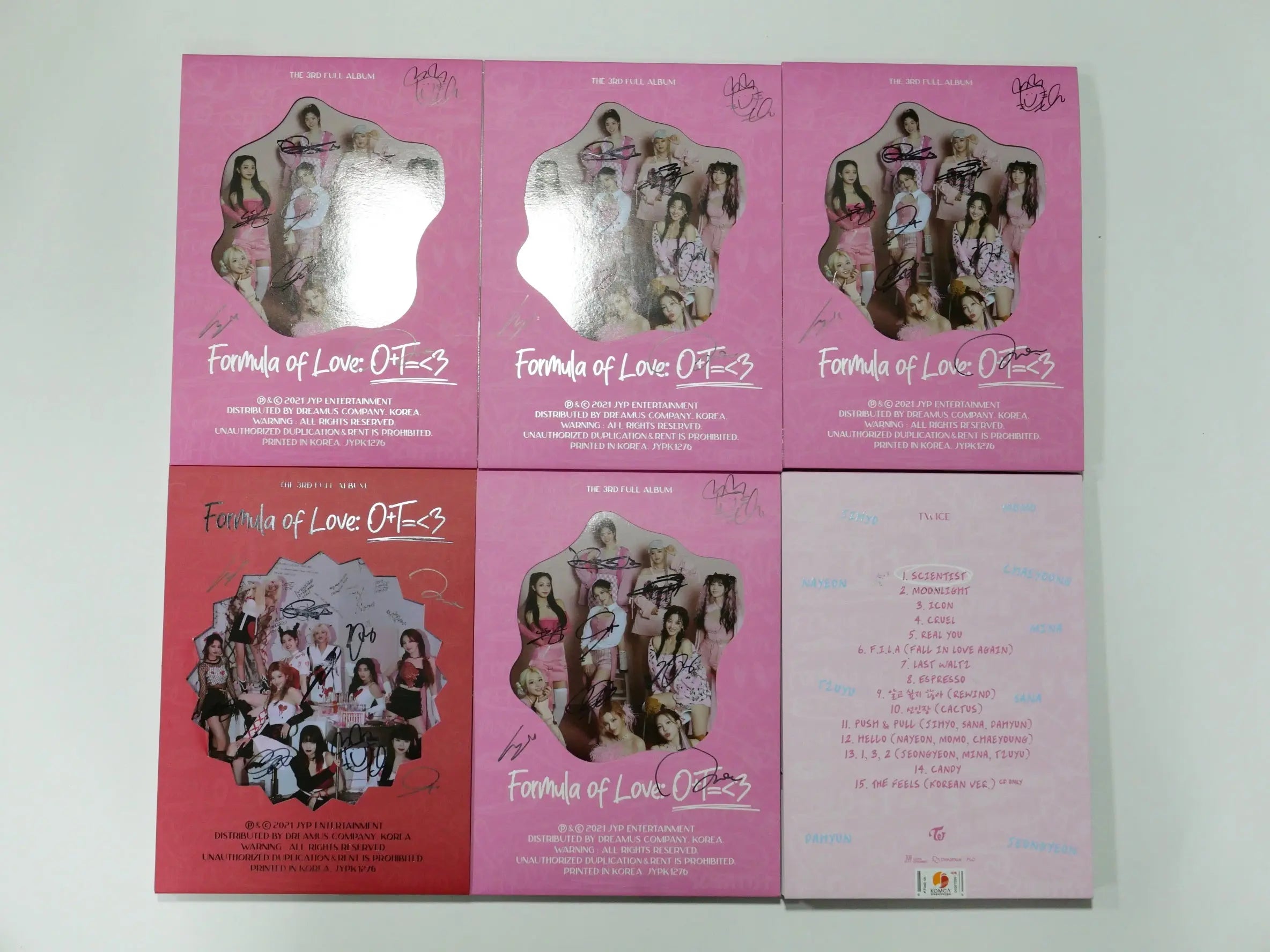 TWICE 'Formula Of Love : O+T=<3 Hand Autographed(Signed) Promo