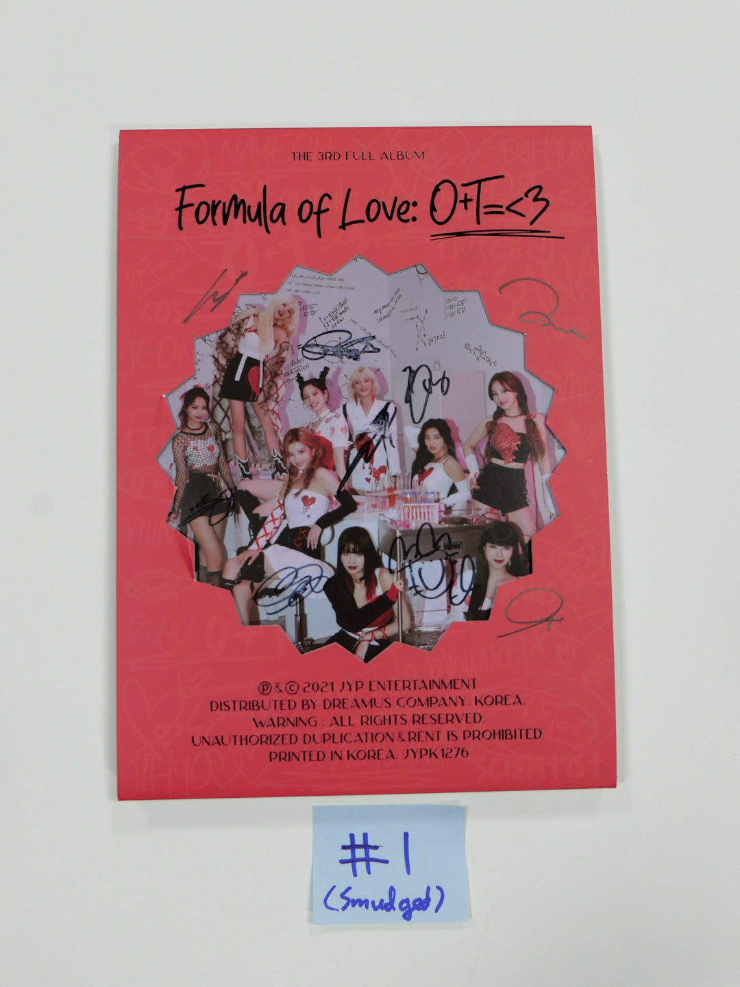TWICE 'Formula Of Love : O+T=&lt;3 - 친필 사인(사인) 프로모 앨범