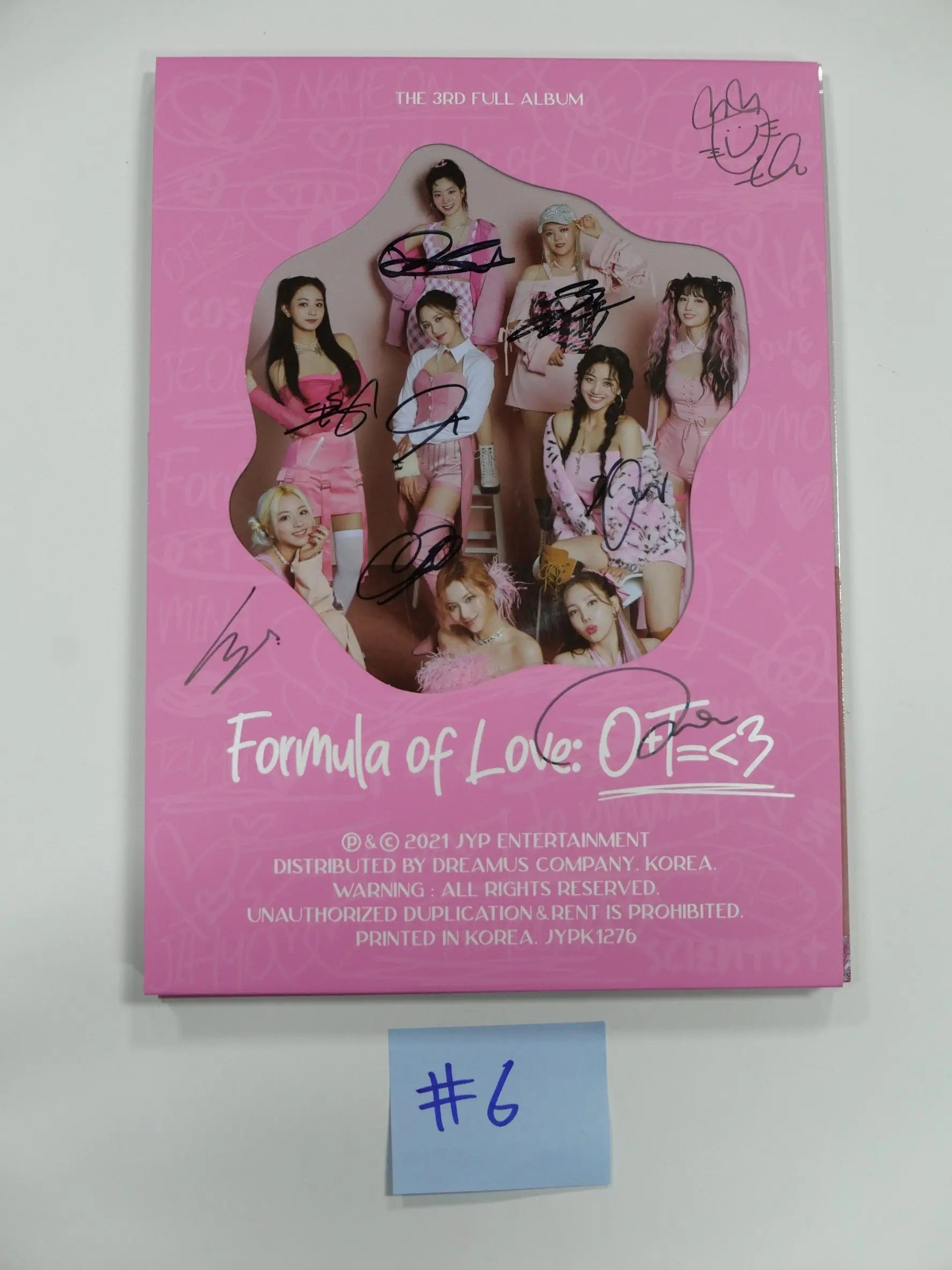 TWICE 'Formula Of Love : O+T=<3 Hand Autographed(Signed