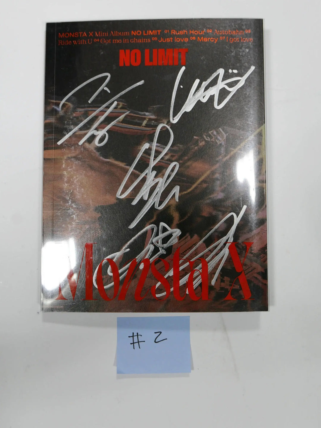 Monsta X "NO LIMIT"  - Hand Autographed(Signed) Promo Album - HALLYUSUPERSTORE