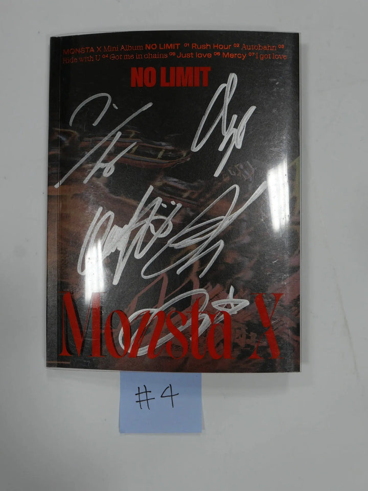 Monsta X "NO LIMIT"  - Hand Autographed(Signed) Promo Album - HALLYUSUPERSTORE