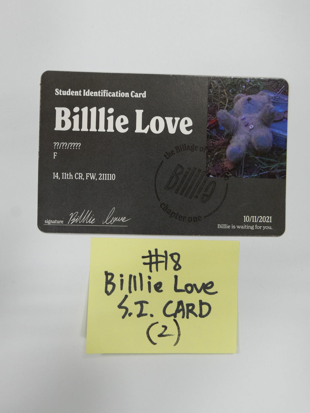 ビリー「知覚のビラージュ : 第一章」 - 公式フォトカード、SI カード