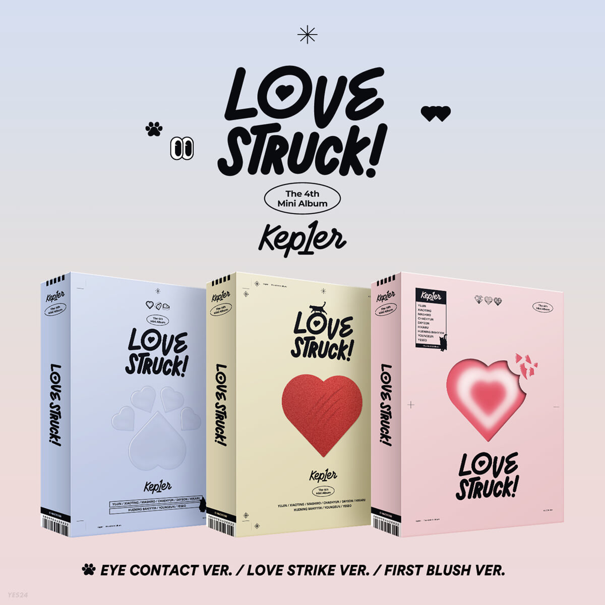KEP1ER - 4th Mini LOVESTRUCK!  (Full Set/3EA) - HALLYUSUPERSTORE